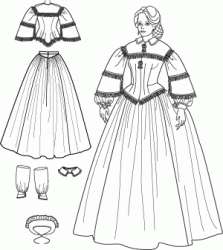   3727 Misses Civil War Halloween Historical Costume Pattern 8 14  