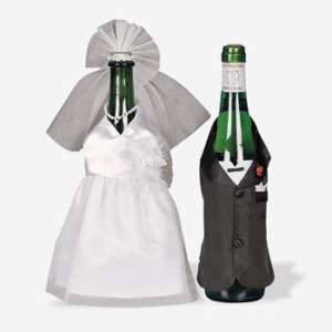 Bride & Groom Wedding Wine Bottle Decoration Cover Gift  