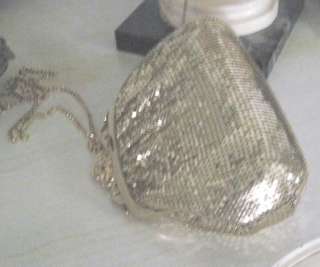 GOLD MESH Whiting & Davis NUMBERED Vintage Shoulder Bag/Purse w AMBER 