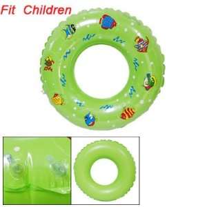   Children Fish Pattern Soft Swim Ring Pool Float Green Toys & Games