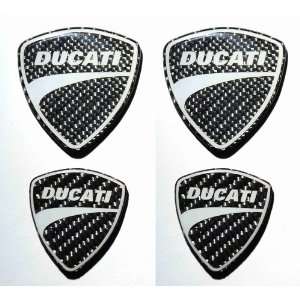  Ducati Stickers for helmet tank Carbon Fiber Decals 4 pcs Automotive