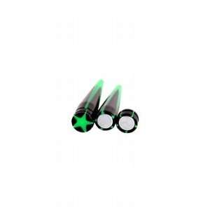  Green And Black Star Magnetic Tapers 4 Pieces Jewelry