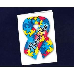  Small Thank You Card   Autism Ribbon (1 Pack) Health 