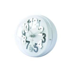   Time Karlsson Numbers in Relief Silver Steel Alarm Clock Home