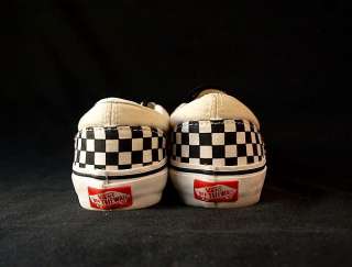 Youth boys checkerboard Black & white VANS Skate slip on SHOES 13.5 EX 
