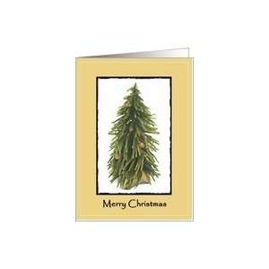  Christmas Tree Card with Tan Border Card Health 