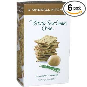 Stonewall Kitchen Potato Sour Cream Chives Crackers, 5 Ounce Boxes 