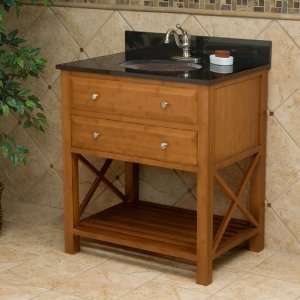 30 Bamboo Vanity   Hammered Copper Sink   1 Faucet Hole 
