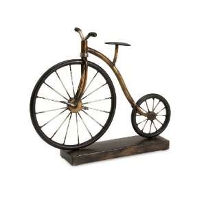  Antique Finish Big Wheel Bicycle Statue Sculpture Accent 