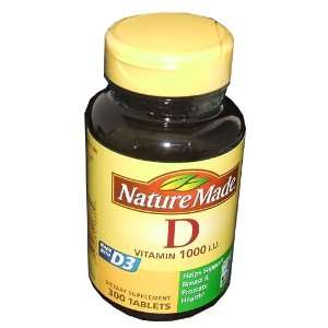 Nature Made Vitamin D 1000 I.U. Dietary Supplement 300 Tablets Per 