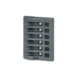BLUE SEA PANEL WD 12VDC CLB 6 POS GRAY Rugged UV Stabilized Waterproof 