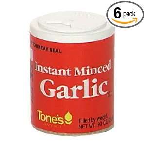 Tones Instant Minced Garlic, .90 Ounce Containers (Pack of 6)  