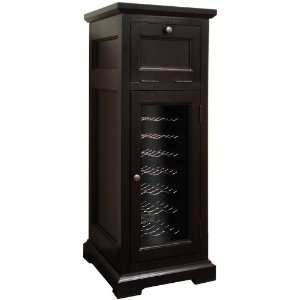   21 Bottle Wine Bar   Glass Door / Dark Burgundy Cabinet Appliances