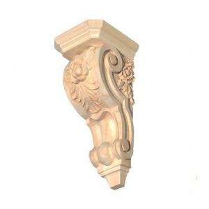  Hand Carved Hard Wood Rose Corbel.14H X 6 1/4W X 6 3/8D 